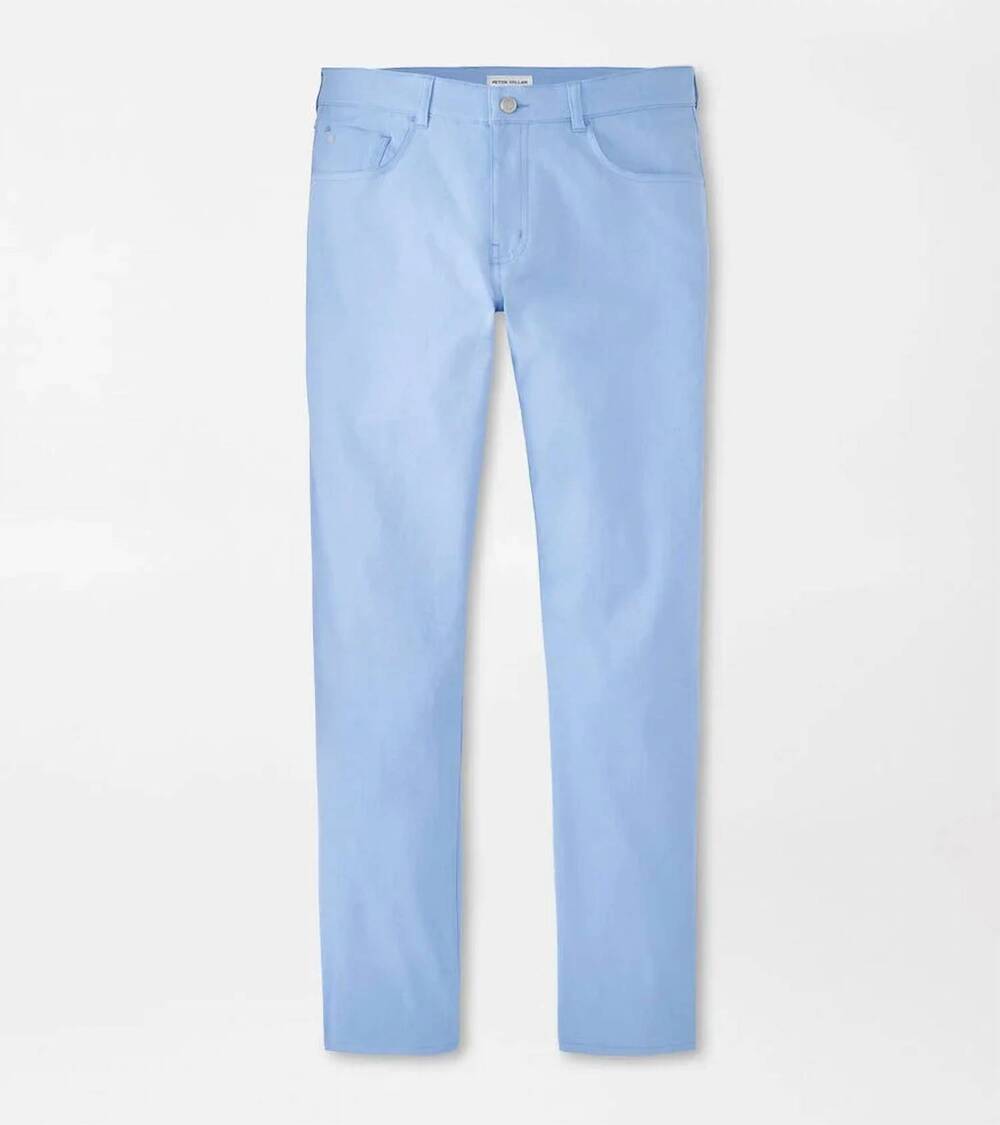 NEW PETER MILLAR men's eb66 performance five-pocket pants in bluebird